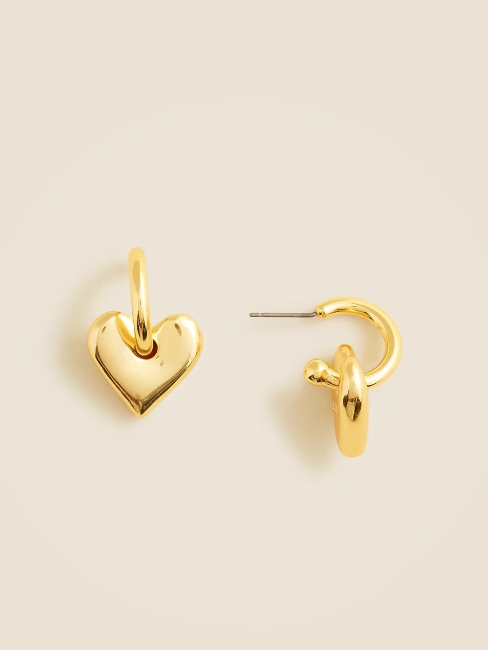 Gold Heart Huggie Hoop Earrings - Women Jewelry